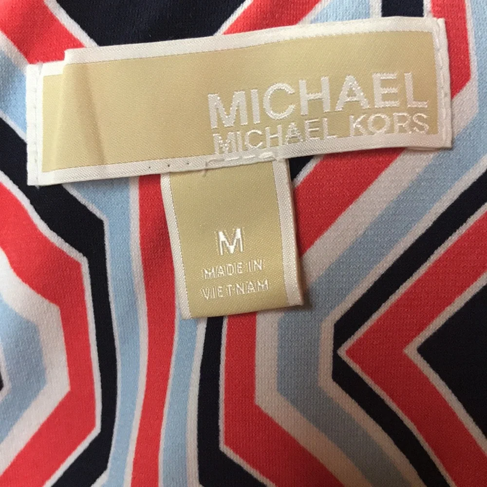 Michael Kors Geometric Print Sleeveless Shift Dress Size M